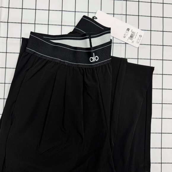 ALO Yoga Black Wide-Leg Lounge Trousers - Picture 6 of 7